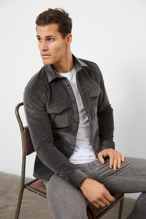 Cord Overshirt in Charcoal - TAILORED ATHLETE - ROW