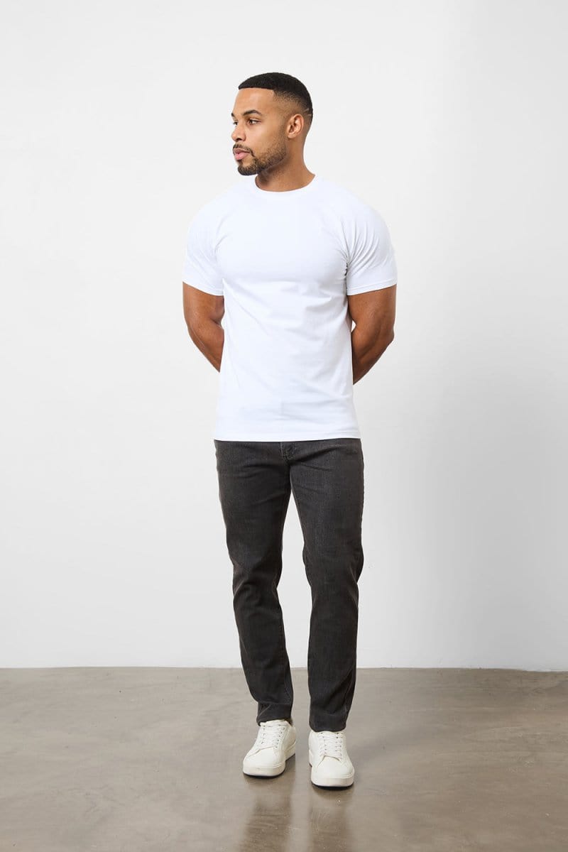 7 Pack Muscle Fit Crew Neck T-Shirt in White - TAILORED ATHLETE - ROW