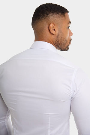 Muscle Fit Cutaway Collar Shirt in White - TAILORED ATHLETE - ROW