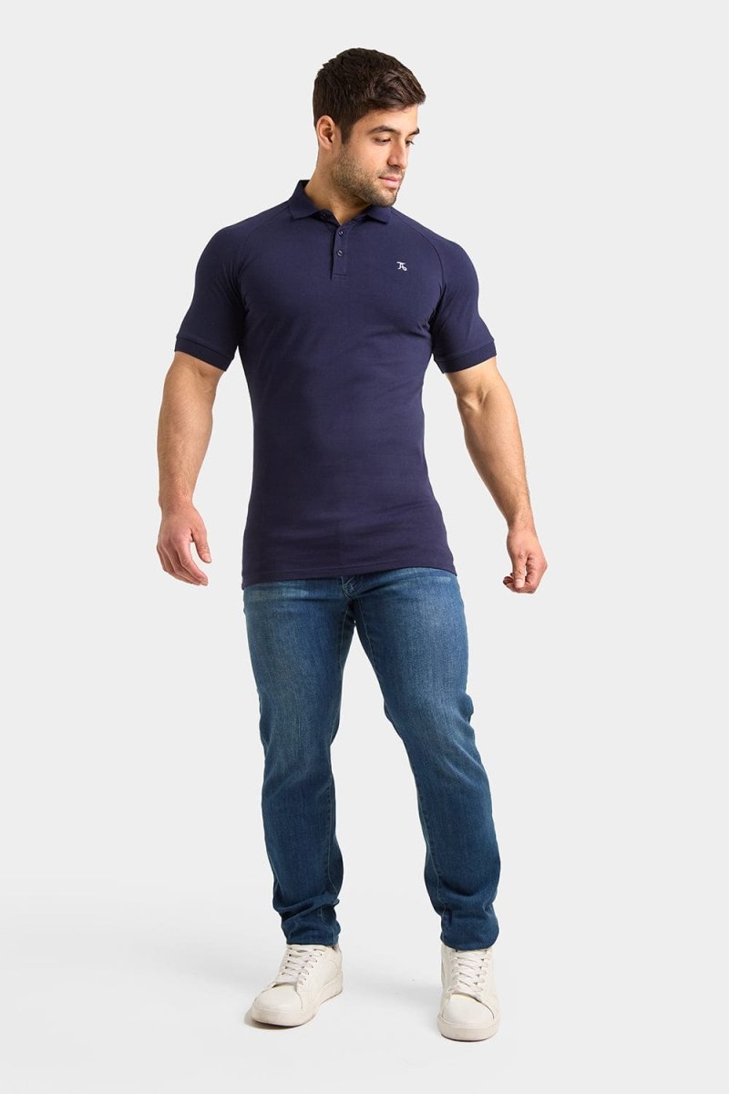 Muscle Fit Polo Shirt in True Navy - TAILORED ATHLETE - ROW