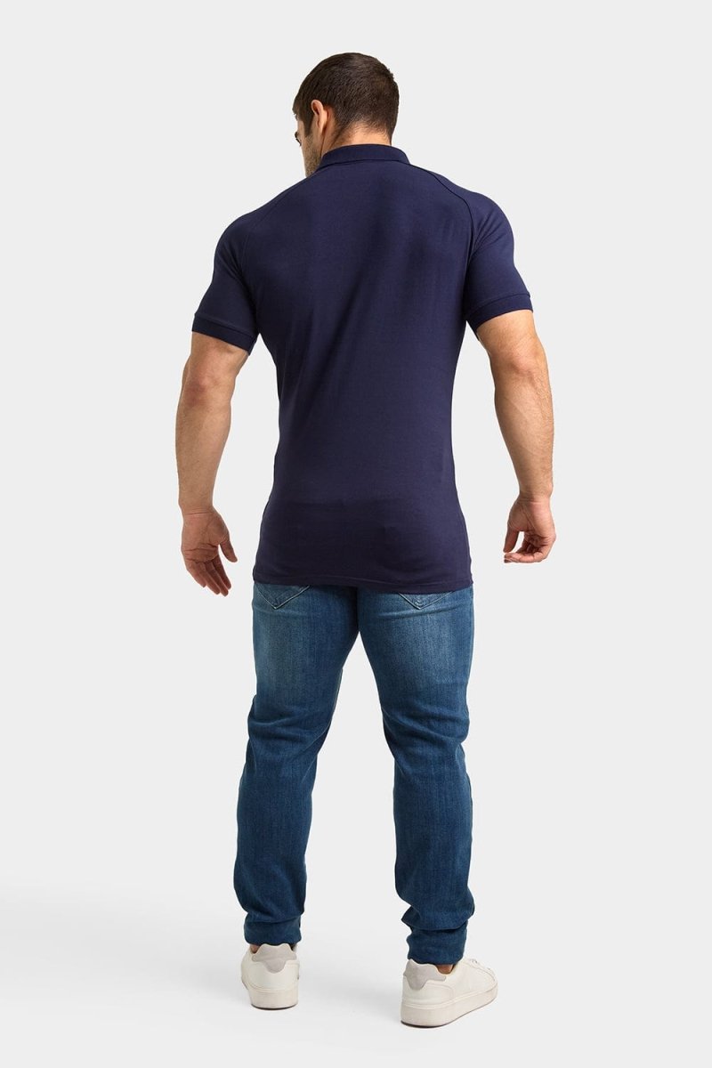 Muscle Fit Polo Shirt in True Navy - TAILORED ATHLETE - ROW