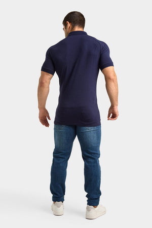 Muscle Fit Polo Shirt in True Navy - TAILORED ATHLETE - ROW