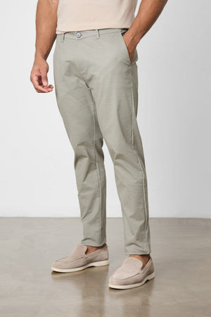 Muscle Fit Cotton Stretch Chino Trouser in Soft Khaki - TAILORED ATHLETE - ROW