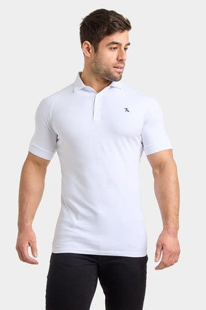 Muscle Fit Polo Shirt in White - TAILORED ATHLETE - ROW