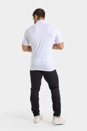 Muscle Fit Polo Shirt in White - TAILORED ATHLETE - ROW