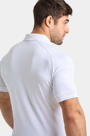 Muscle Fit Polo Shirt in White - TAILORED ATHLETE - ROW