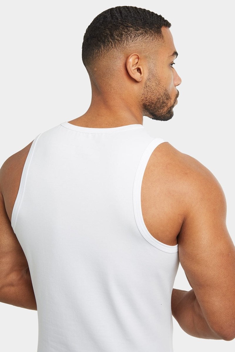 Muscle Fit Vest in White - TAILORED ATHLETE - ROW
