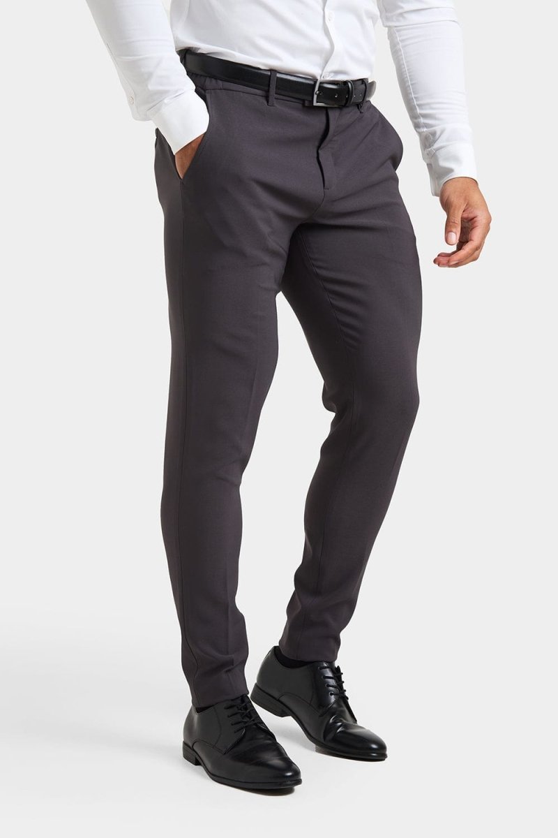 True Muscle Fit Tech Suit Trousers in Slate Grey - TAILORED ATHLETE - ROW