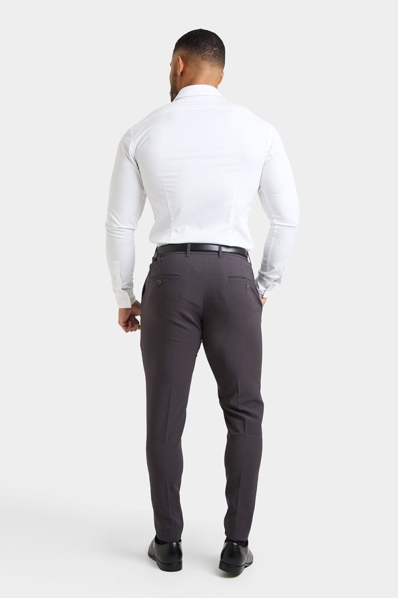True Muscle Fit Tech Suit Trousers in Slate Grey - TAILORED ATHLETE - ROW