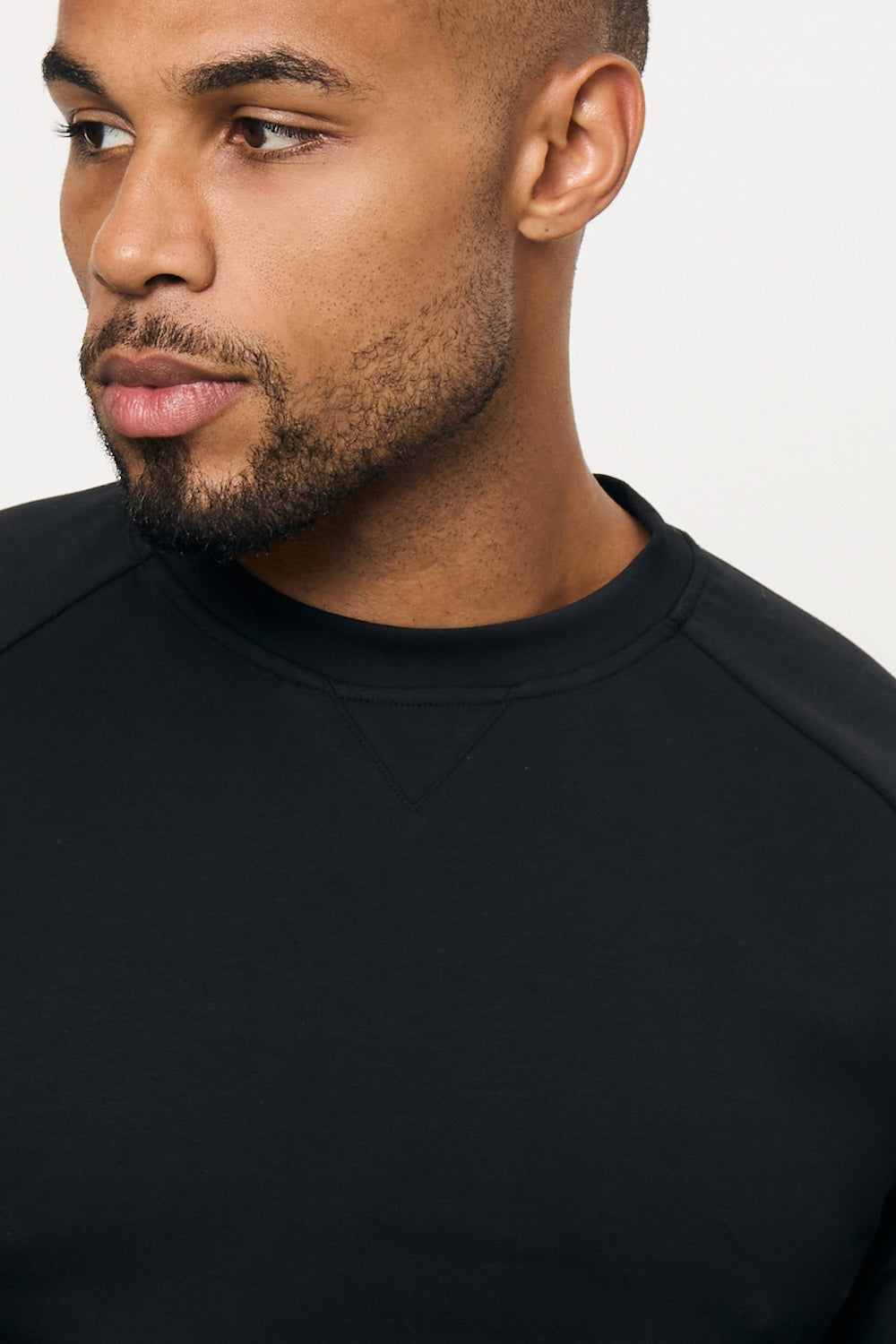 Interlock Crew Neck Sweat in Black