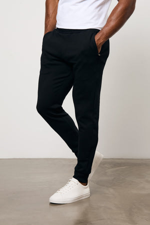 Interlock Sweat Jogger in Black