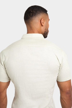 Short Sleeve Linen Blend Shirt in Soft Mint - TAILORED ATHLETE - ROW