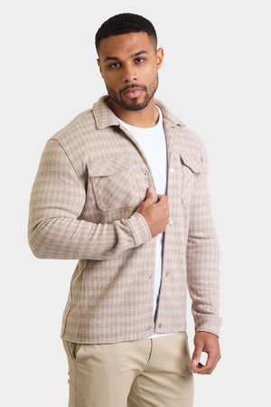 Mini Check Shacket in Stone - TAILORED ATHLETE - ROW
