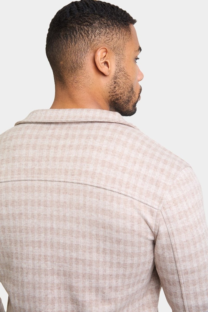 Mini Check Shacket in Stone - TAILORED ATHLETE - ROW