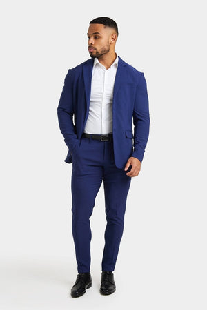 True Muscle Fit Tech Suit Trousers in Ink Blue - TAILORED ATHLETE - ROW