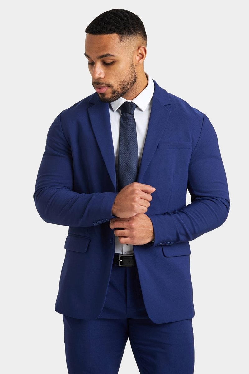 True Muscle Fit Tech Suit Jacket in Ink Blue - TAILORED ATHLETE - ROW