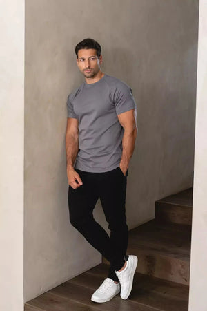 Mercerised Cotton T-Shirt in Graphite