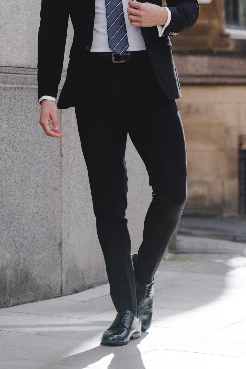 True Muscle Fit Suit Trousers in Black - TAILORED ATHLETE - ROW