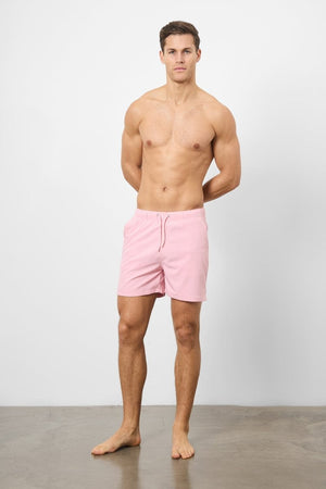 Plain Swim Short in Pale Pink - Longer Length - TAILORED ATHLETE - ROW