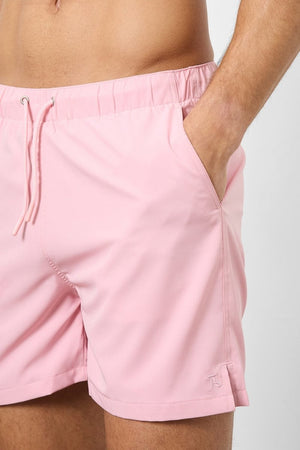 Plain Swim Short in Pale Pink - Longer Length - TAILORED ATHLETE - ROW
