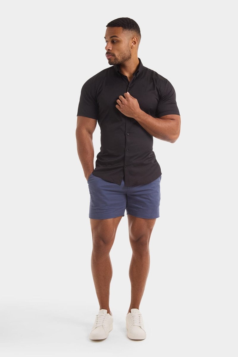 Muscle Fit Short Sleeve Signature Shirt in Black - TAILORED ATHLETE - ROW