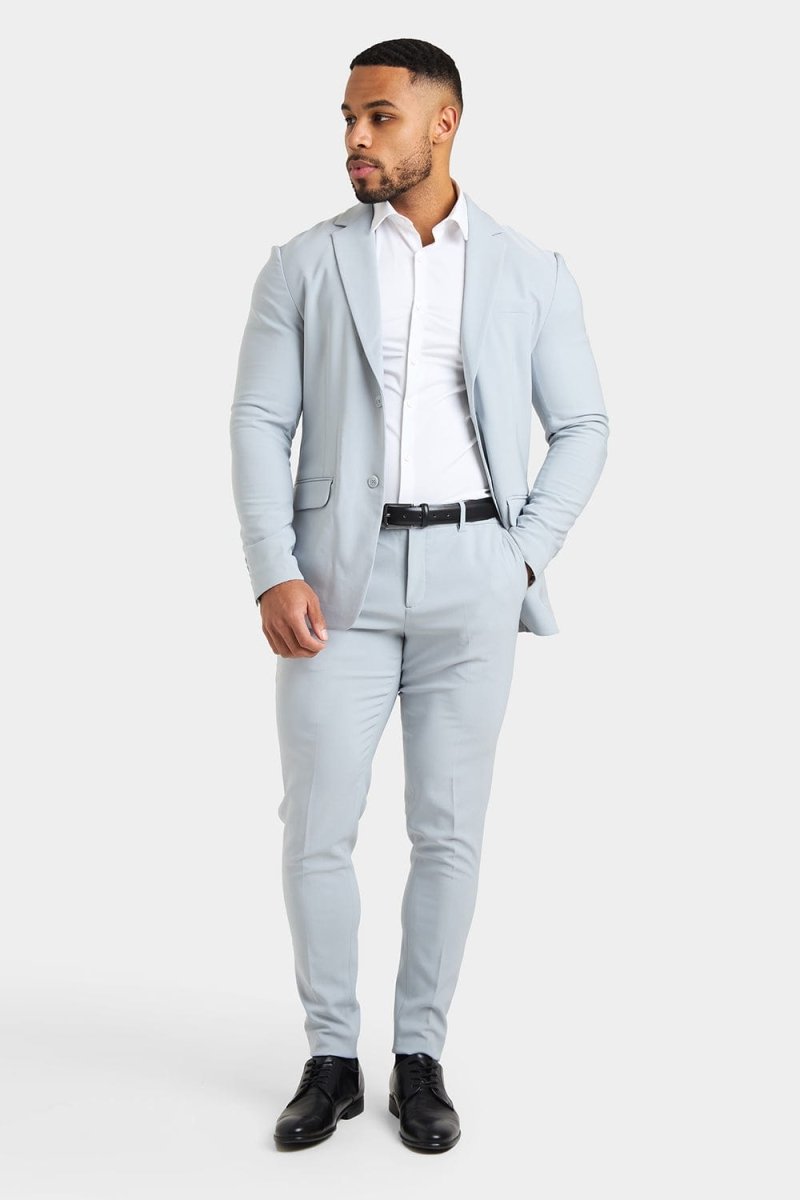 True Muscle Fit Tech Suit Trousers in Light Grey - TAILORED ATHLETE - ROW