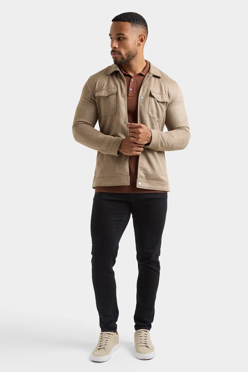 Suede Look Shacket in Mink - TAILORED ATHLETE - ROW