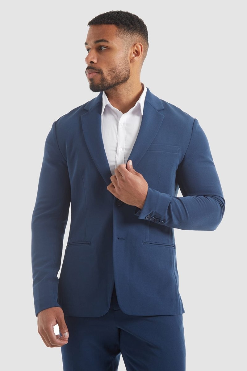 True Muscle Fit Tech Suit Jacket in Navy - TAILORED ATHLETE - ROW