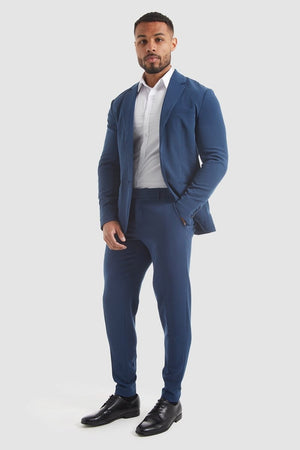 True Muscle Fit Tech Suit Trousers in Navy - TAILORED ATHLETE - ROW