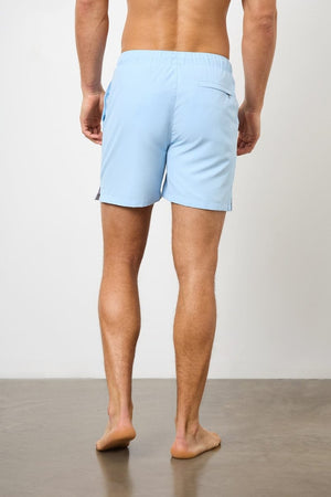 Plain Swim Short in Soft Blue - Longer Length - TAILORED ATHLETE - ROW