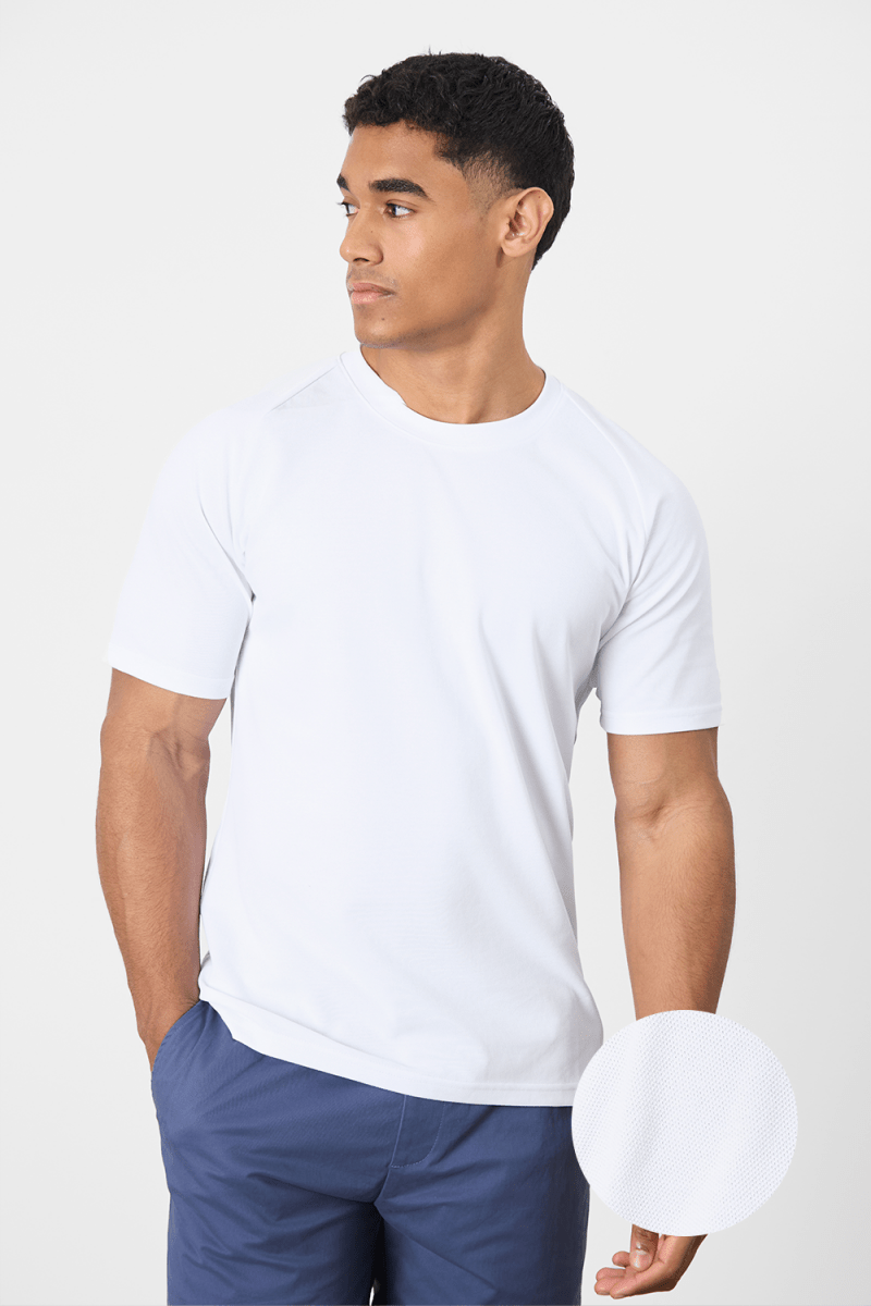 Textured Jersey T-Shirt in White - TAILORED ATHLETE - ROW