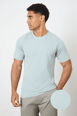Textured Jersey T-Shirt in Sage - TAILORED ATHLETE - ROW