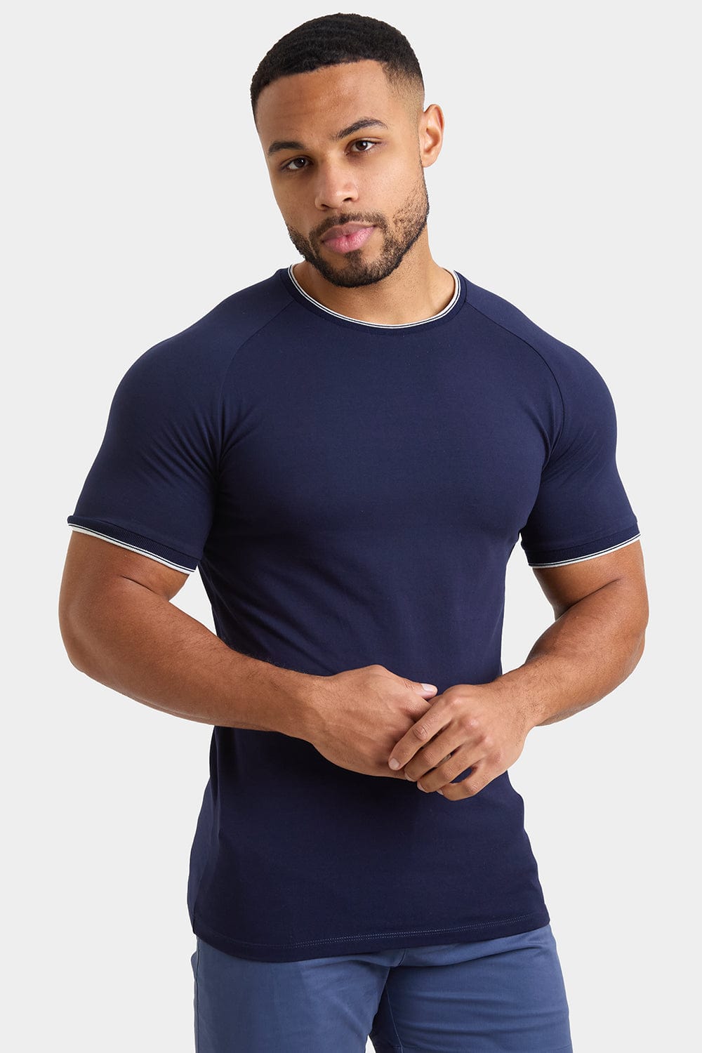 Tipped T-Shirt in Navy - TAILORED ATHLETE - ROW