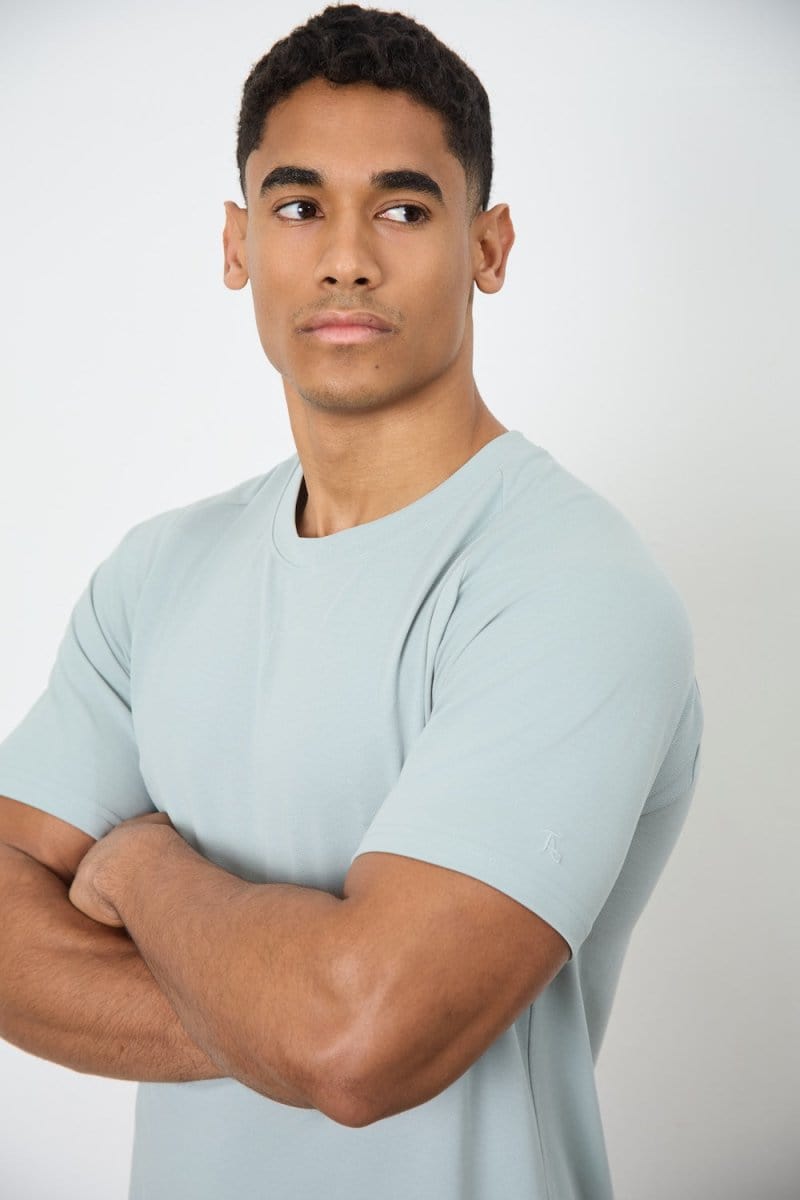 Textured Jersey T-Shirt in Sage - TAILORED ATHLETE - ROW