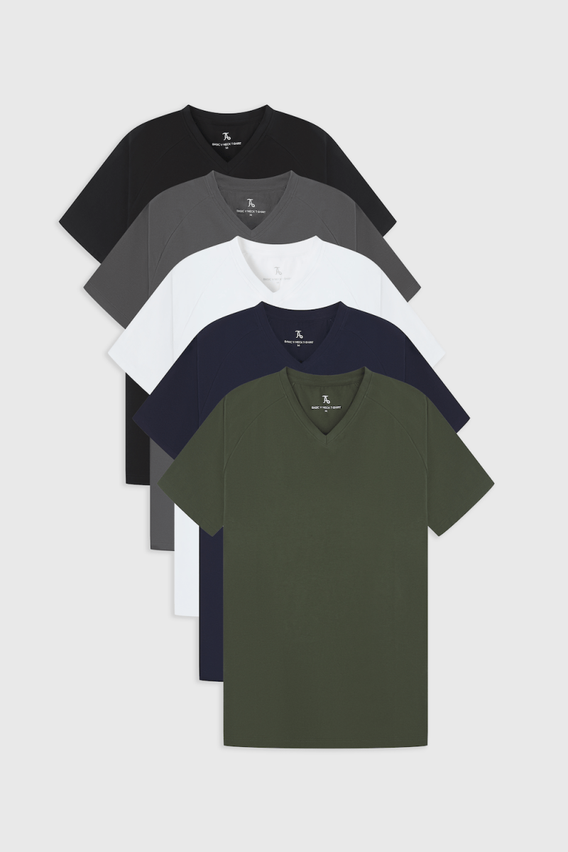 Muscle Fit Foundation V-Neck 5-Pack - TAILORED ATHLETE - ROW