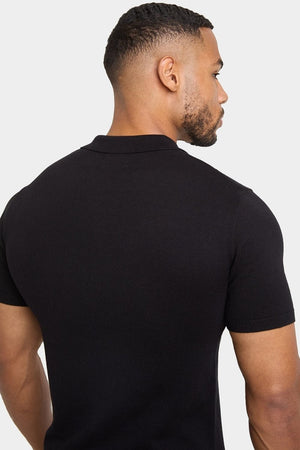 Zipped Knitted Shirt in Black - TAILORED ATHLETE - ROW