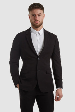 True Muscle Fit Suit Jacket in Black - TAILORED ATHLETE - ROW
