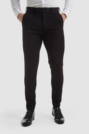 True Muscle Fit Suit Trousers in Black - TAILORED ATHLETE - ROW